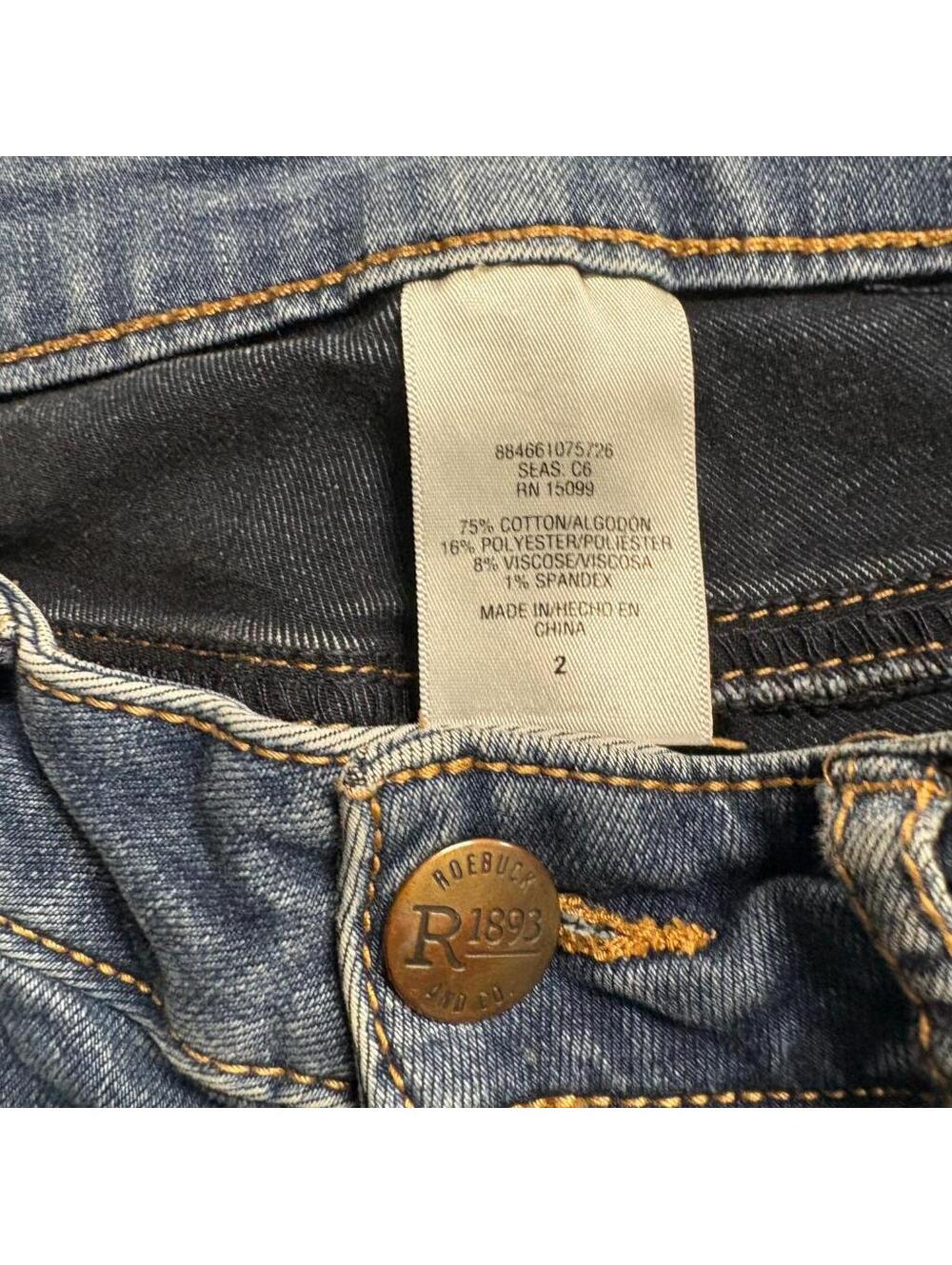 Roebuck and Co Bootcut Jeans Womens Size 2 Blue Denim Stretch Mid Rise - Picture 6 of 10